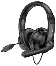 Гарнитура игровая HOCO W103 Magic Tour 3.5 мм адаптер 2х3.5 мм, 1.2м, накладная (черный)